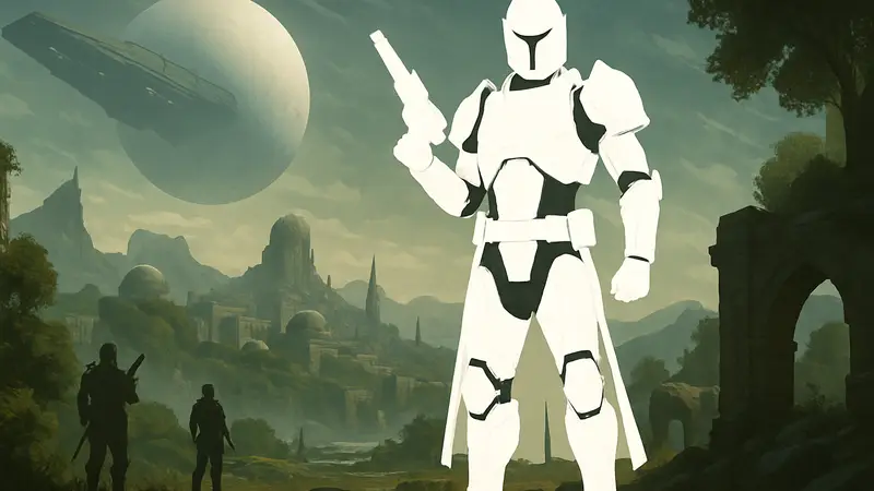 Игровой шейдер Chatterwhite в Destiny 2, демонстрирующий белое снаряжение.