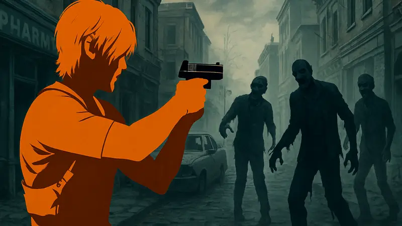 Леон Кеннеди из Resident Evil Requiem с пистолетом, зомби, советы по выживанию.