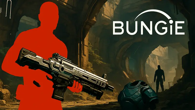 Скриншот игры Marathon с мощным оружием, логотип Bungie, снаряжение из бета-теста