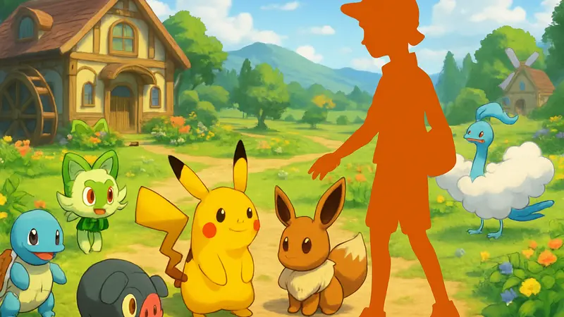 Скриншот из игры Pokémon Pokopia с персонажами и покемонами