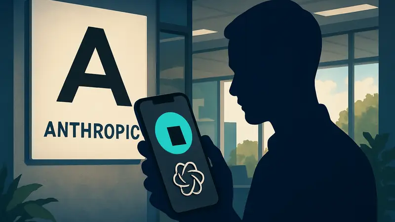 Логотип Anthropic и мобильная версия ИИ-агента Claude Code Remote Control.