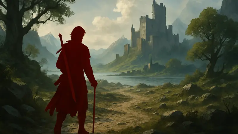 Изображение персонажа из игры Crimson Desert в фэнтезийном мире, символизирующее долгое прохождение