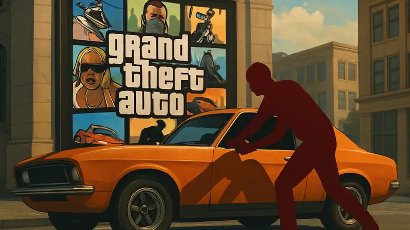 Обложки игр Grand Theft Auto с изображением угона машины, новости GTA.