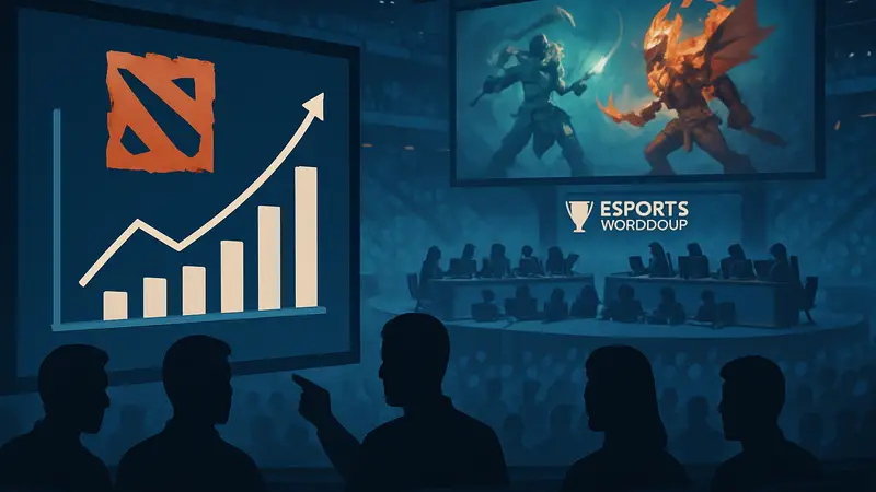 График аналитики Dota 2, профессиональный матч, Esports World Cup