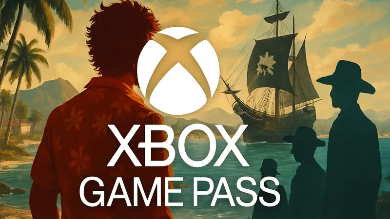 Логотип Xbox Game Pass на фоне обложки игры Like a Dragon, символизирующий новые пополнения каталога.