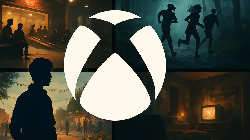 Логотип Xbox на фоне кадров из игры Mixtape, символизирующий дискуссию о геймплее.