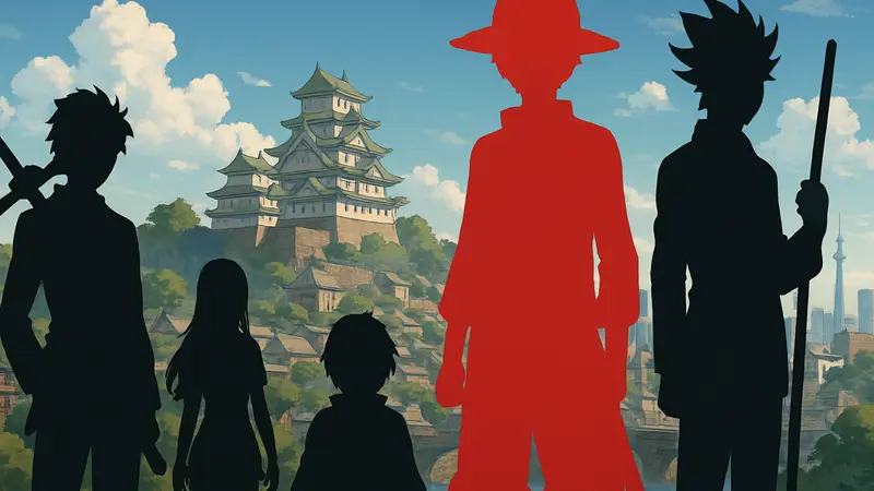 Иллюстрация нескольких персонажей аниме, которые длиннее One Piece. Топ аниме.