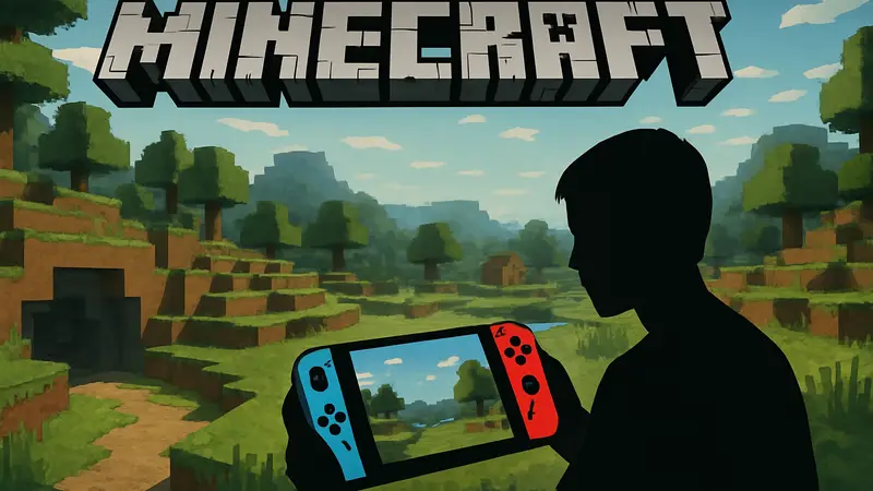 Логотип Minecraft и Nintendo Switch 2, концепт игры на новой консоли, Minecraft Switch 2