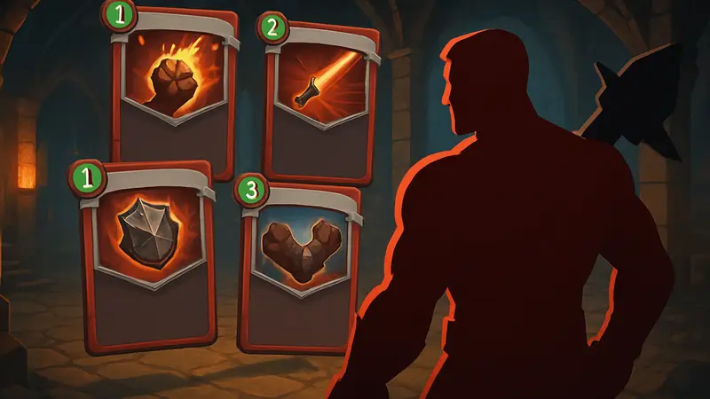 Карты Железного Великана из Slay the Spire 2 на фоне игрового поля