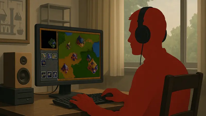 Джефф Кин, игровой директор Abiotic Factor, играет в Warcraft 2 или PUBG.