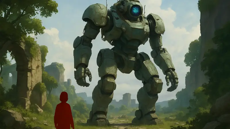 Концепт-арт Gen Atlas с гигантским роботом, новой игры от Фумито Уэды и Epic Games.
