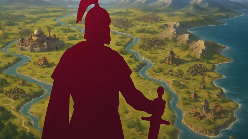 Лидер из серии игр Civilization на фоне стратегической карты.