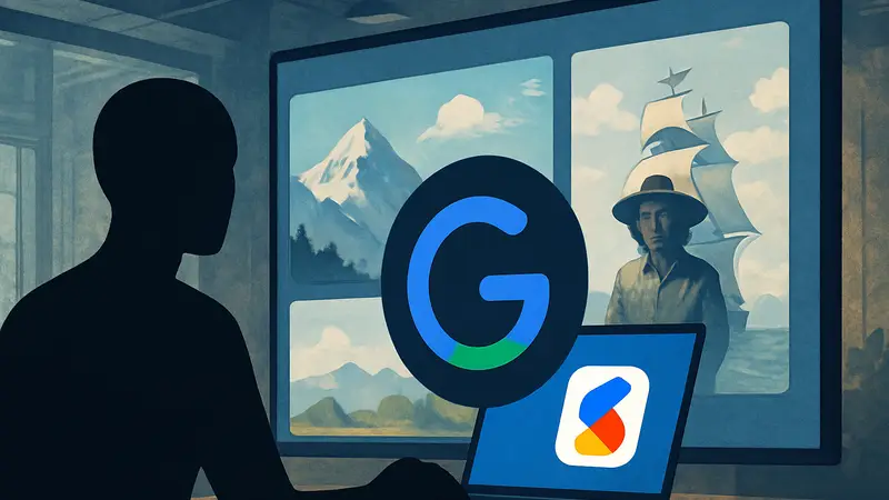 Иллюстрация, символизирующая искусственный интеллект Google Gemini, генерирующий изображения