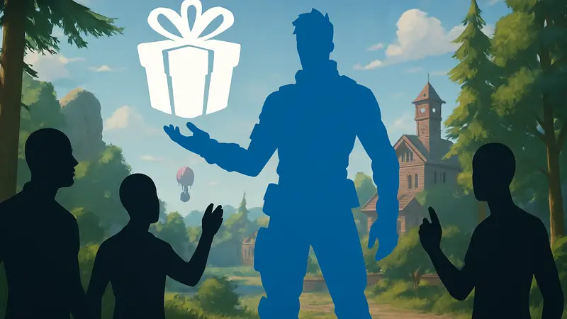 Изображение персонажа в Fortnite с бесплатными скинами, демонстрирующее способы их получения.