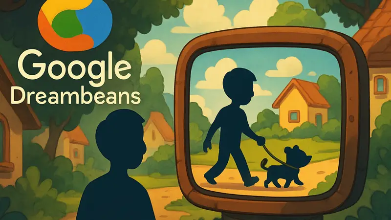 Логотип Google Dreambeans, иллюстрация в мультяшном стиле из личных данных