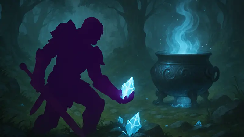 Герой World of Warcraft: Midnight собирает Кристаллизованную Смолу для Загадочного Котла