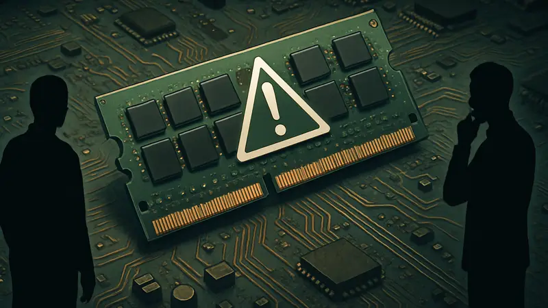 Микросхема оперативной памяти (RAM) на материнской плате, символизирующая дефицит