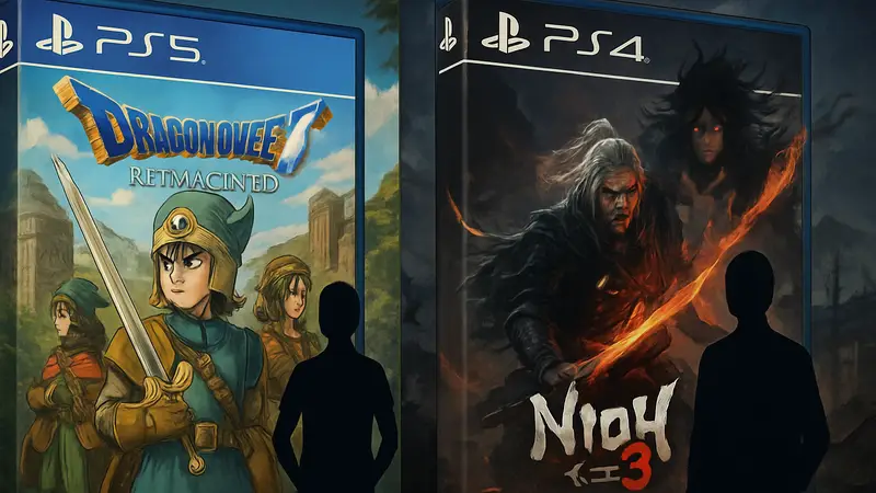 Обложки игр Dragon Quest 7 Reimagined и Nioh 3, анонсирующие релизы на PS5 и PS4