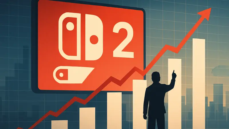График японского чарта продаж игр на фоне логотипа Nintendo Switch 2, символизирующий лидерство