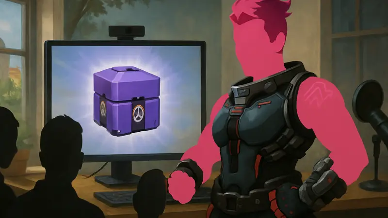 Героиня Заря из Overwatch 2 в эпическом скине, получаемом через Twitch Drops на стриме.