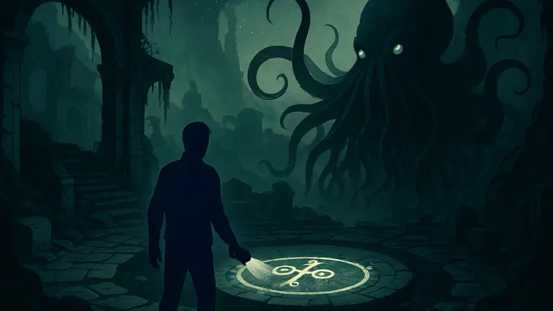 Скриншот из игры Call of the Elder Gods с элементами космического ужаса