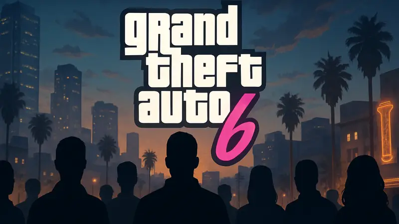 Логотип GTA 6, Grand Theft Auto, фанаты ожидают трейлер от Rockstar Games.