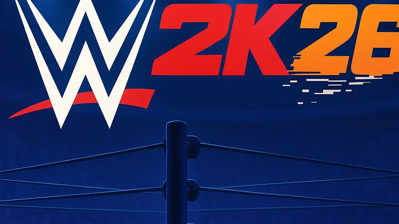 Логотип WWE 2K26 на фоне изображения ринга для реслинга, символизирующий утечку информации о дате выхода игры.