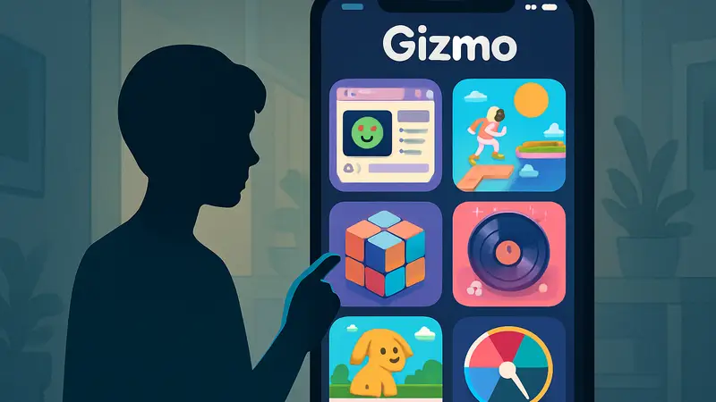 Интерфейс приложения Gizmo с различными интерактивными мини-приложен иями и вайбами