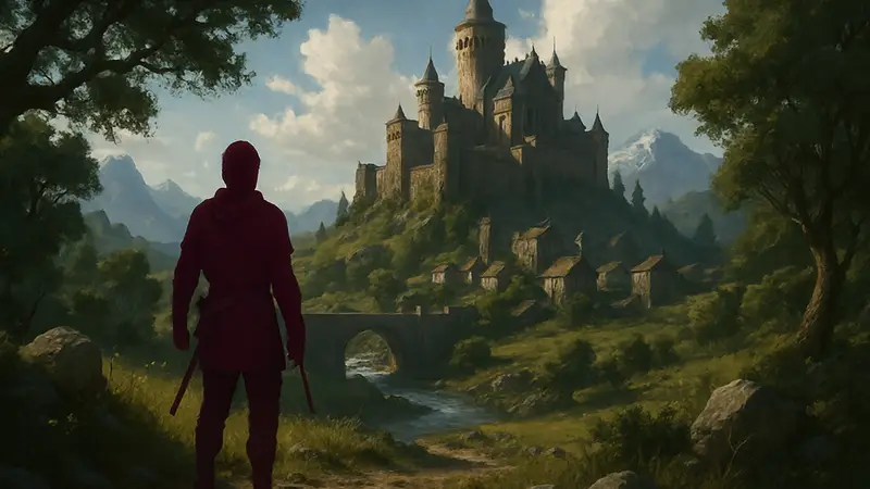 Скриншот из игры Crimson Desert с персонажем в фэнтезийном мире