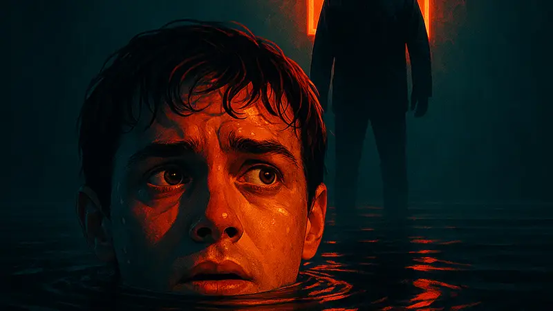 Кадр из фильма "Ловушка" М. Найта Шьямалана, Netflix, постер триллера.