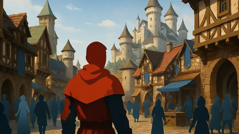 Скриншот из игры Masters of Albion, где показан крупный город. Патч 1.2 улучшил производительность.