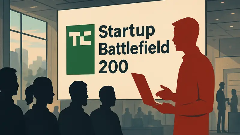 Логотип TechCrunch Startup Battlefield 200, стартапы, бизнес-конкурс.