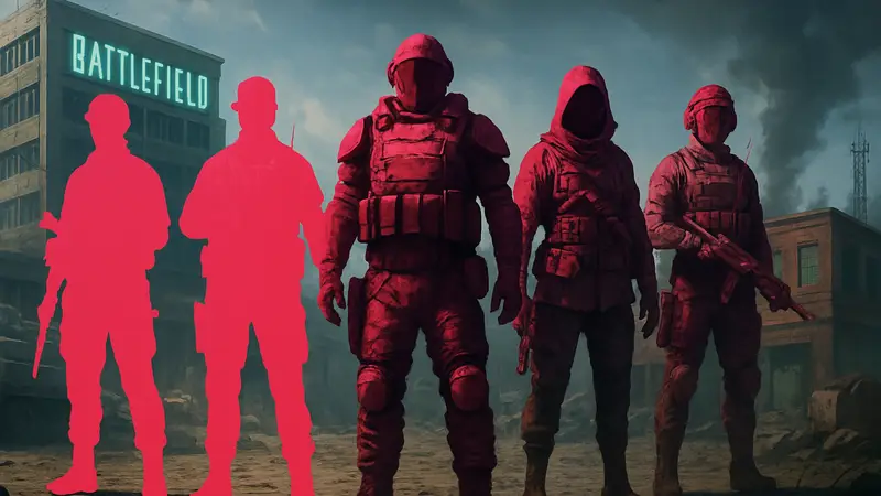 Различные скины оперативников из Battlefield 6 Season 2, галерея косметических предметов, арты персонажей.