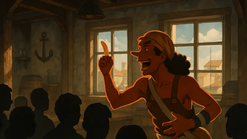 Усопп из One Piece, рассказывающий одну из своих историй