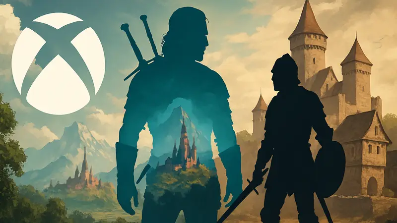 Логотип Game Pass, Ведьмак 3 и Kingdom Come Deliverance 2, новые игры в подписке