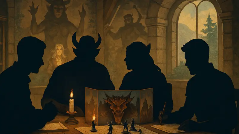 Герои Dungeons & Dragons и Baldur's Gate 3 играют в настольную ролевую игру.