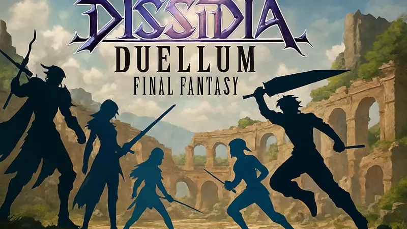 Изображение Dissidia Duellum Final Fantasy с персонажами в бою, обложка мобильной игры