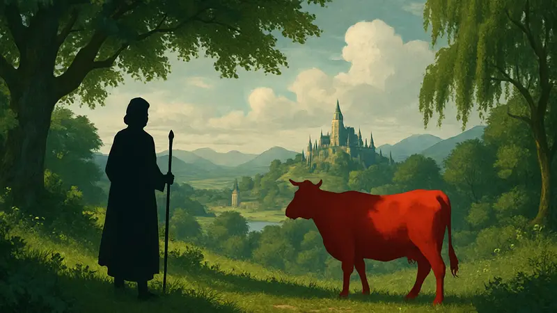 Иллюстрация к книге "Книга о рыжей корове" или концепт-арт будущего анимационного фильма.