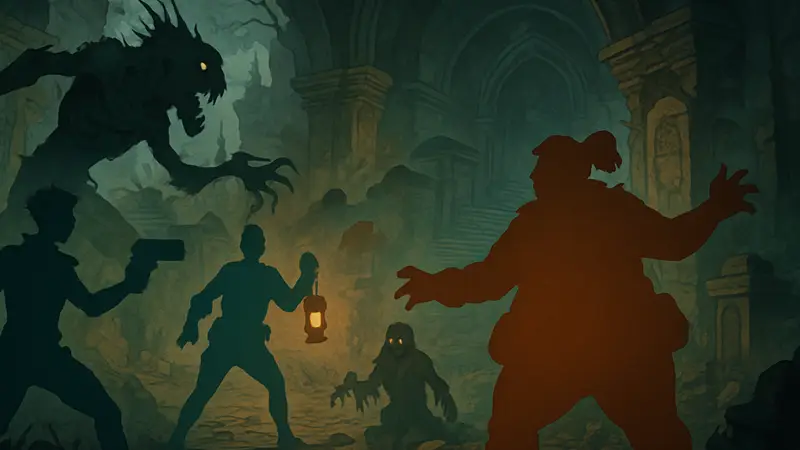 Изображение обложки или скриншота из хоррор-DLC "Безумная Элли и Склеп Проклятых" для Borderlands 4 с монстрами и персонажами.