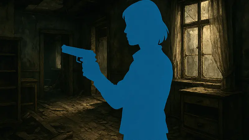 Персонаж Грейс из Resident Evil Requiem с пистолетом, скриншот из игры, гайд по поиску оружия