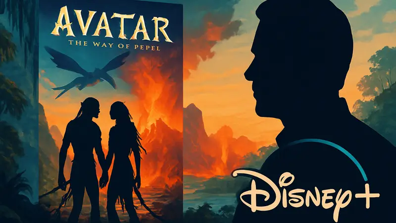 Обложка фильма «Аватар: Огонь и Пепел», логотип Disney Plus, Джеймс Кэмерон