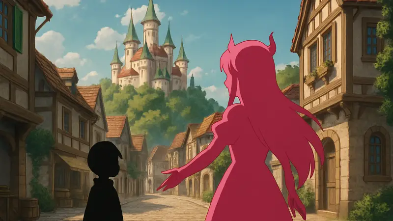 Кадр из аниме "Дочь Короля Демонов Слишком Добра", новый милый сериал на Crunchyroll