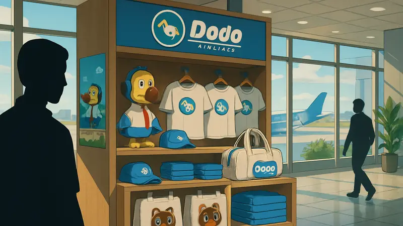 Товары Animal Crossing Dodo Airlines в аэропорту, мерчендайз