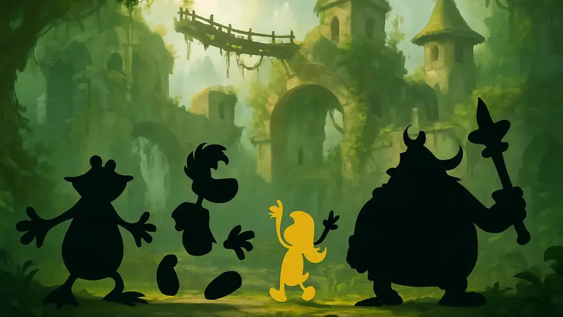 Реймен и его друзья в стилизованном изображении ремейка Rayman Legends Retold.