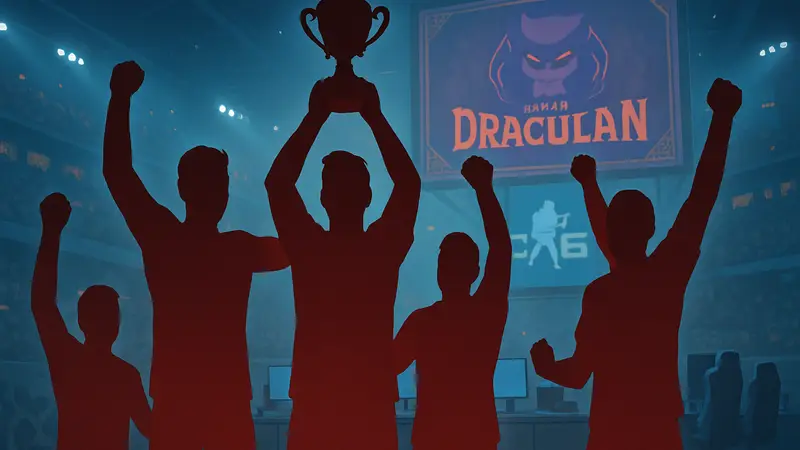 Команда Inner Circle празднует победу на киберспортивном турнире Super DraculaN по CS2