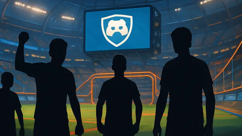 Игроки Rocket League на арене с логотипом Easy Anti-Cheat