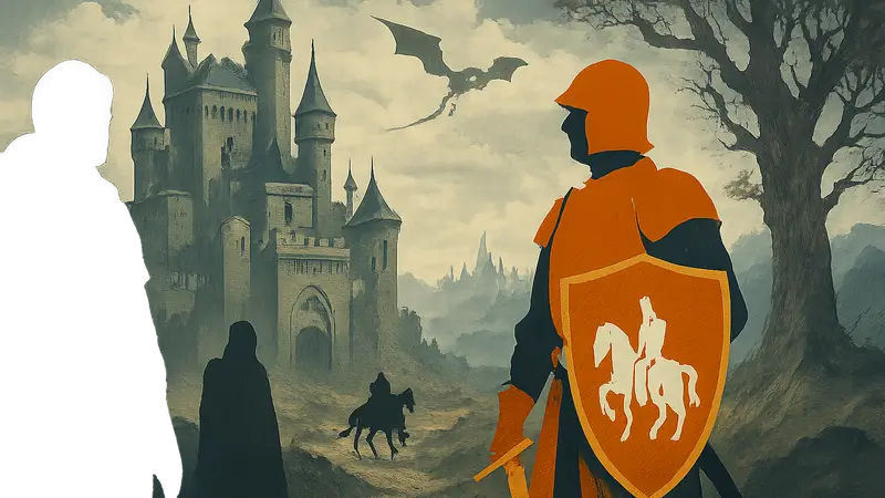 Логотип сериала «Рыцарь Семи Королевств» с элементами вселенной «Игры престолов».
