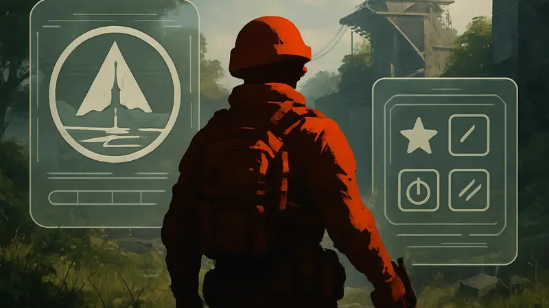 Персонаж из ARC Raiders на фоне элементов интерфейса, символизирующих экспедицию и испытания.