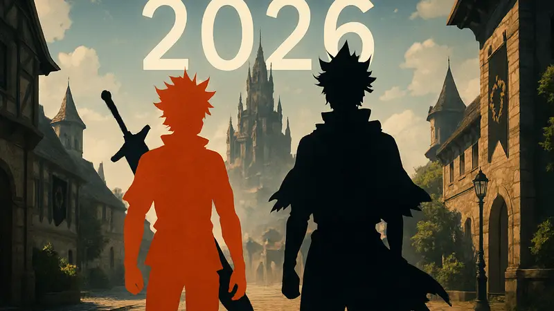 Главные персонажи Black Clover Аста и Юно, символизирующие возвращение аниме в 2026 году.
