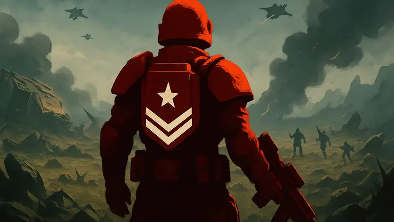 Изображение боевого десантника из Helldivers 2, символ нового боевого пропуска